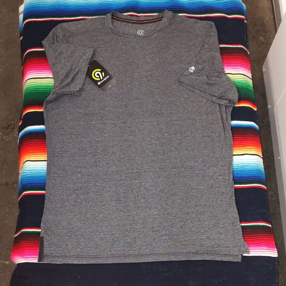 Champion Duo Dry Train Ebony Heather/ K9392 Men's Shirt Size M New with Tag